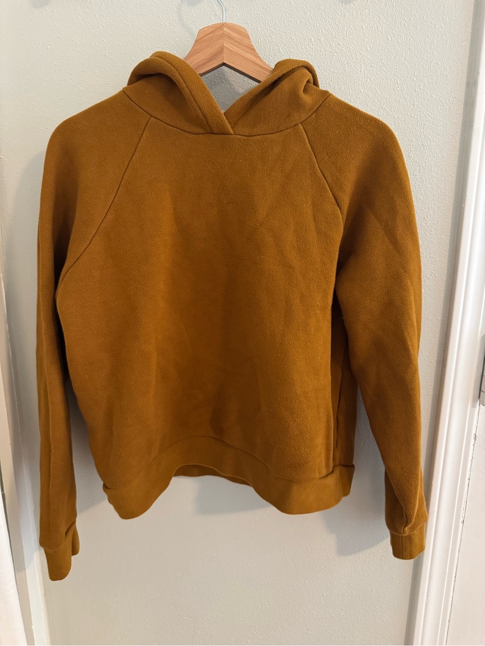 Madewell Women's Hooded Sweatshirt in Mustard Brown